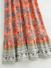 Load image into Gallery viewer, Floral Print ,Boho Maxi Dresses,deep V-neck Sundress
