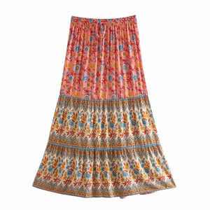Boho Skirt, Maxi Skirt, Wild Flower