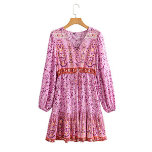 Mini Dress, Boho Sundress,Floral print