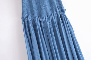 Backless Bohemian Maxi Dress, Boho Strapless Dress