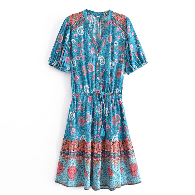Floral Print,Bohemian Maxi Dress,Boho Sundress
