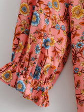 Load image into Gallery viewer, Floral print v-neck,Boho sundress,Boho mini dress
