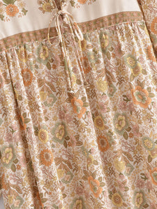 Kahaki Floral Print,Bohemian Maxi Dress,Boho Dress
