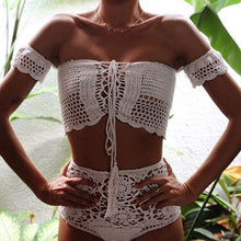 Load image into Gallery viewer, Solid hollow,Bikini Swimsuit, Biquini Swim Beachwear
