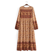 Load image into Gallery viewer, Pink Floral Print ,Bohemian Maxi Dress ,Boho Dress
