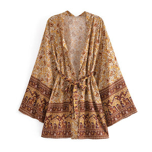 Floral print , Bohemian Robe ,Boho Kimono