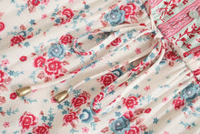 Load image into Gallery viewer, Bohemian  maxi dresses, V neck botton rayon, Boho Sundress
