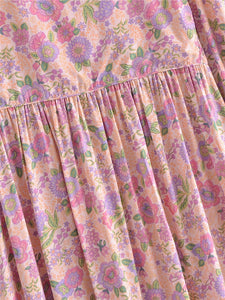 Floral Print,Bohemian Maxi Dress,Boho Sundress