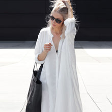 Load image into Gallery viewer, White Bohemian Maxi Sundress ,Boho Shirt Dress
