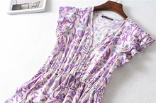 Load image into Gallery viewer, Mini Dress, Boho Dress,Purple Floral Print
