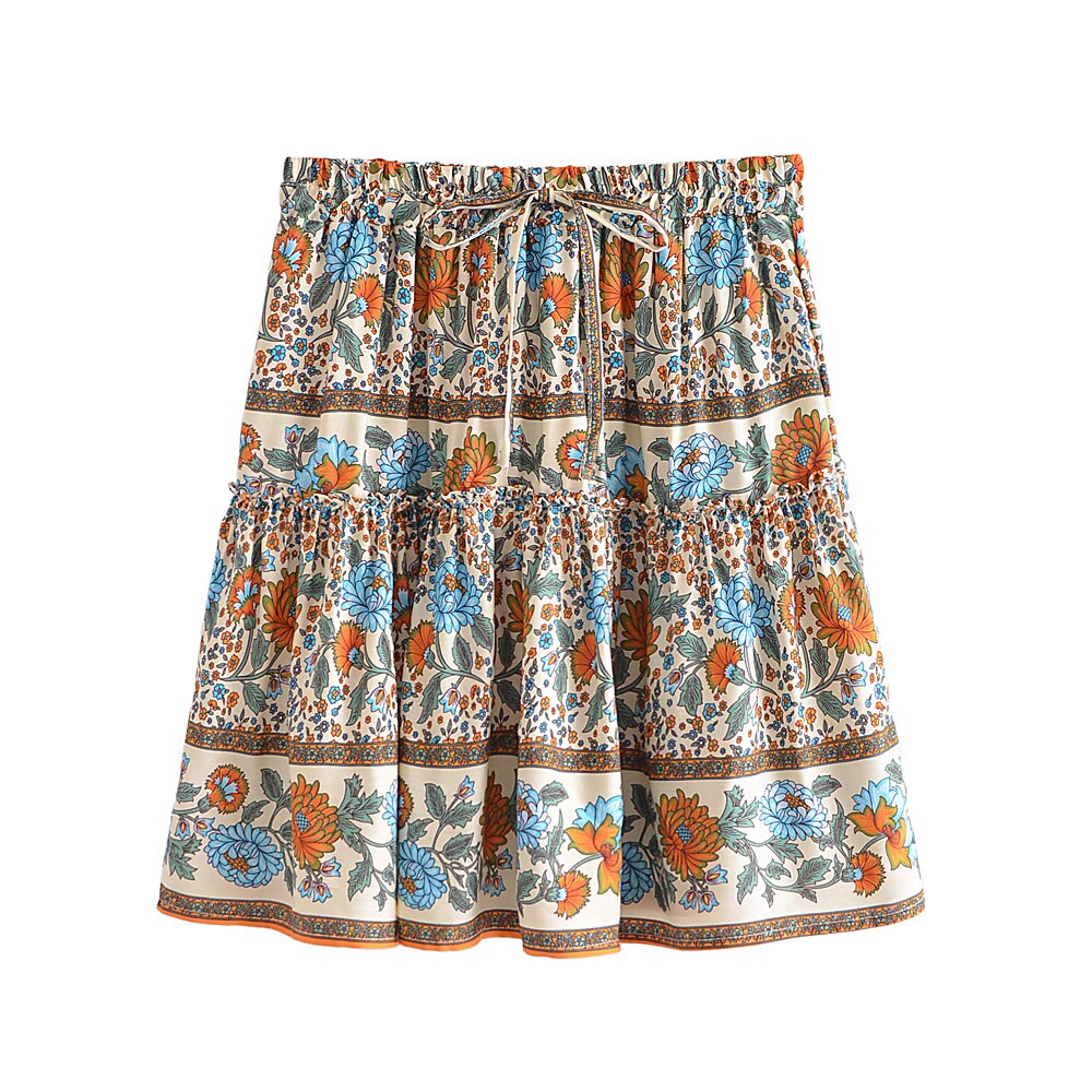 Boho Mini Skirt ,Bohemian Rayon Cotton Skirts
