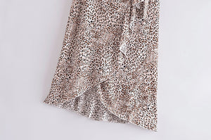 Leopard print ，Bohemian Maxi Skirt，Boho skirts