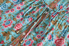 Load image into Gallery viewer, Floral Print V-neck,Boho Sundress,Boho Mini Dress
