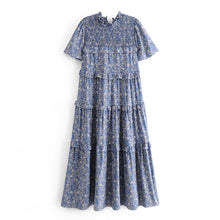 Load image into Gallery viewer, Floral print  ruffles, midi dress, Boho dress

