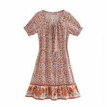 Load image into Gallery viewer, Mini Dress, Boho Sundress,Floral print

