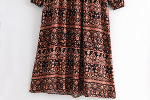 Floral Print ,Boho Maxi Dress, Vintage Sundress