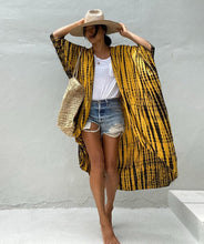 Load image into Gallery viewer, Stripe Print,Bohemian Maxi Dress , Boho Kimono

