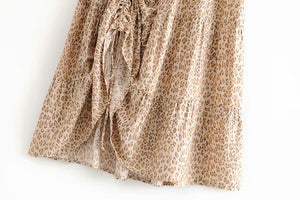 Boho Skirt, Maxi Skirt,Leopard Wild Flower