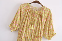 Load image into Gallery viewer, Floral print , Bohemian  dress , Boho mini vestidos
