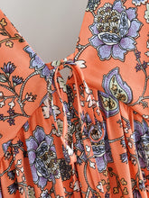 Load image into Gallery viewer, Floral Print ,Boho Maxi Dresses,deep V-neck Sundress
