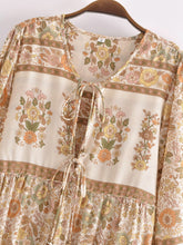 Load image into Gallery viewer, Kahaki Floral Print,Bohemian Maxi Dress,Boho Dress
