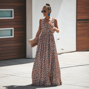 Floral Print ,Bohemian Maxi Dress,Boho Sundress