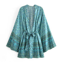 Load image into Gallery viewer, Floral print , Bohemian Robe ,Boho Kimono
