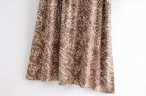Maxi Dress, Boho Sundress,Leopard Print
