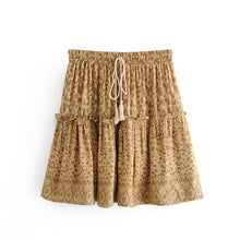 Load image into Gallery viewer, Boho Skirt,Bohemian Leopard Mini skirts,Tassel Short Skirt

