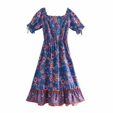 Load image into Gallery viewer, Boho Dress,Off Shoulder Sundress,Beach Midi Dress
