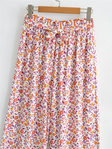 Boho Sets, Pink Floral Print ,Pants and Tops