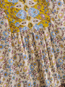 Floral print,deep V-neck,mini dress ,Boho dresses