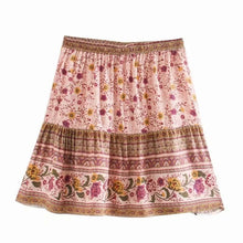 Load image into Gallery viewer, Boho Skirt, Mini Skirt, Wild Flower
