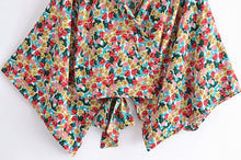 Load image into Gallery viewer, Floral Print,Short Robe Kimono,Bikini Cover-up
