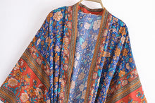 Load image into Gallery viewer, Bohemian Kimono Maxi Robe ,Boho Cover-up
