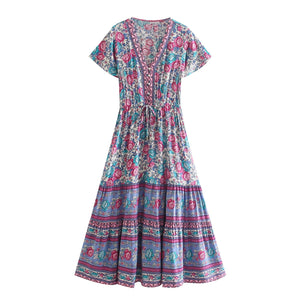 Floral Print,Bohemian Dresses,Boho Sundress