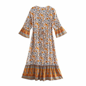 Maxi Dress, Boho Sundress,Floral Print
