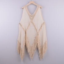 Load image into Gallery viewer, Solid hollow,Bohemian mini dress,Boho sundress
