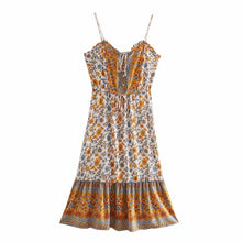 Load image into Gallery viewer, Boho Dress,Strap Sundress,Beach Midi Dress

