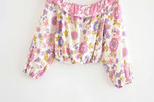 Load image into Gallery viewer, Boho Blouse, Vintage Blouse,Floral Print
