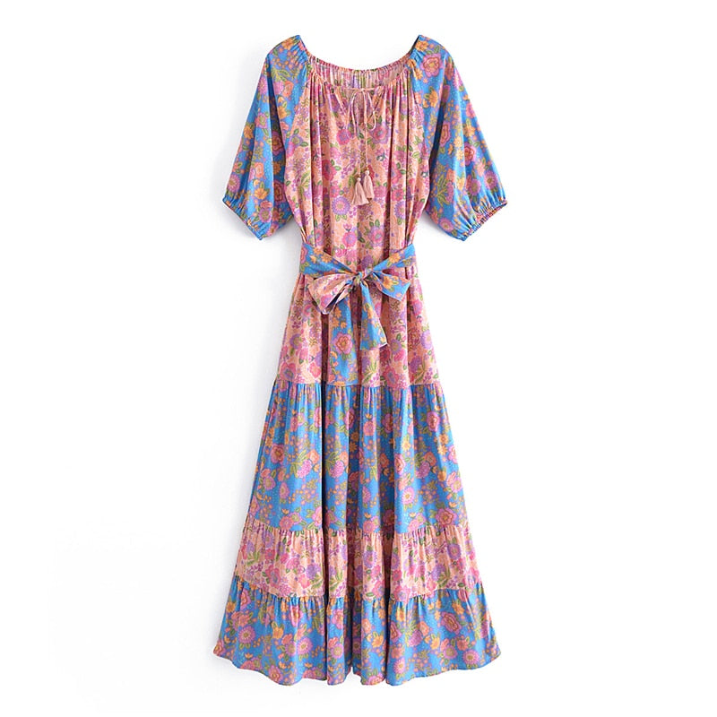 Floral Print ,Bohemian Maxi Dress,Boho Sundress