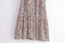 Load image into Gallery viewer, Leopard Print, Boho Dress ,Bohemian Wrap Dress
