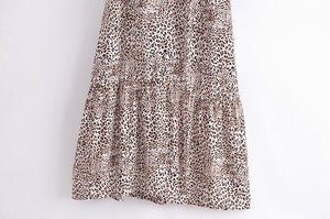 Leopard Print, Boho Dress ,Bohemian Wrap Dress