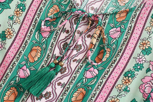 Floral print , Bohemian mini dress, Boho sundress