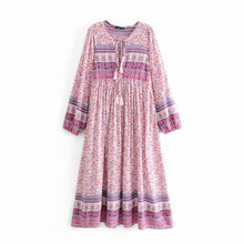 Load image into Gallery viewer, Pink Floral Print,Bohemian Dress, Boho Dress

