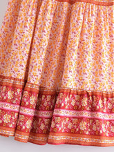 Load image into Gallery viewer, Pink Floral Print,Bohemian Long Skirt,Boho Maxi Skirt
