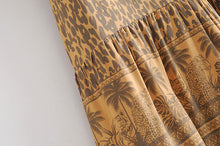 Load image into Gallery viewer, Leopard Floral print ,Boho Maxi Skirt

