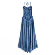 Load image into Gallery viewer, Backless Bohemian Maxi Dress, Boho Strapless Dress
