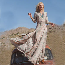 Load image into Gallery viewer, Floral Print ,Bohemian Maxi Dress,boho Sundress
