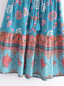 Floral Print,Bohemian Maxi Dress,Boho Sundress